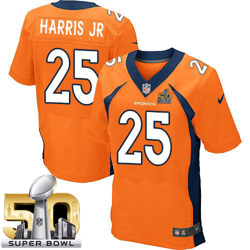 Nike Broncos #25 Chris Harris Jr Orange Team Color Super Bowl 50 Men's Stitched NFL New Elite Jersey